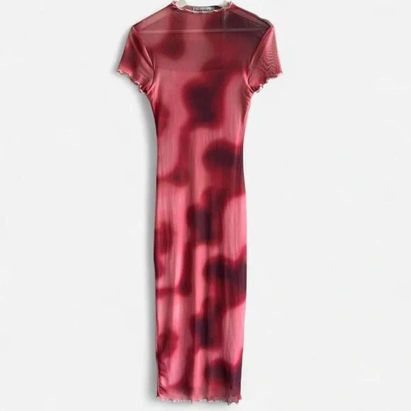 Almost Famous Short Sleeve Funnel Neck Maxi Dress Size Small Y2K - Picture 2 of 8